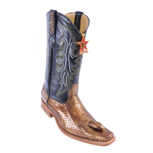 Los Altos Gold Genuine All-Over Cobra With Head Square Toe Cowboy Boots 716444